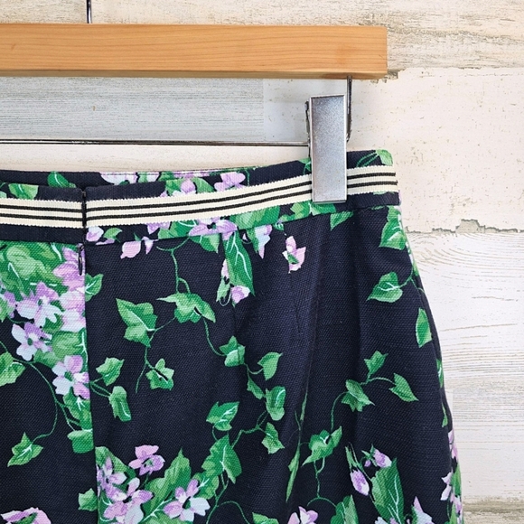 Talbots The Oprah Magazine Collection Floral Skirt Sz 12 Petite Navy Spring Chic - Picture 9 of 14